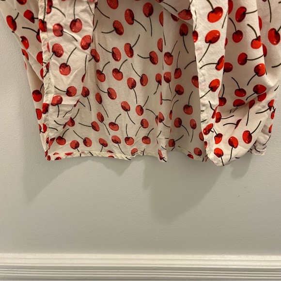 Obey Corey Skirt Small Cherry Print cream red black Dolls Kill cherries - Picture 4 of 8